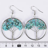 【crystal lifetree Earings ∅3.5cm】nature crystal quartz handmade lifetree Earings
