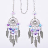 Double dreamcatcher Antique Silver Hollow Charm