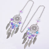 Double dreamcatcher Antique Silver Hollow Charm