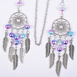 Double dreamcatcher Antique Silver Hollow Charm