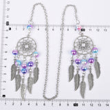 Double dreamcatcher Antique Silver Hollow Charm