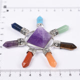 【7 chakra generator】crystal point with Pyramid 7 chakras