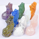 【wolf carving】Natural Hand Carved Crystal Wolf Figurine