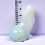 【wolf carving】Natural Hand Carved Crystal Wolf Figurine