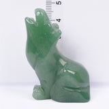 【wolf carving】Natural Hand Carved Crystal Wolf Figurine