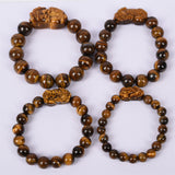 【Tigereye with pixiu carving Bracelet 】Recruit wealth and ward off evil spirits