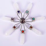 【7 chakra generator】crystal point with Pyramid 7 chakras