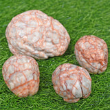 Red Vain agate human brain carving