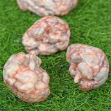 Red Vain agate human brain carving