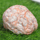 Red Vain agate human brain carving