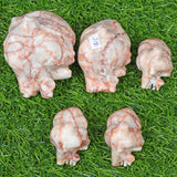 Red vain agate human Heart carving