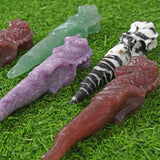 Crystal seahorse wands carving