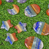 natural crystal 7 chakra sphere/heart/moon/worry stone/mushroom/star/chips bottle