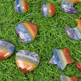 natural crystal 7 chakra sphere/heart/moon/worry stone/mushroom/star/chips bottle