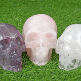 big size rose quartz/clear quartz/fluorite skull