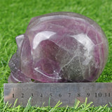 big size rose quartz/clear quartz/fluorite skull