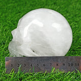big size rose quartz/clear quartz/fluorite skull