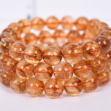 nature yellow color Round beads citrine bracelet