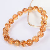 nature yellow color Round beads citrine bracelet