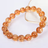 nature yellow color Round beads citrine bracelet