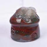 big size Flower/Moss agate Ocean jasper mushroom house carving