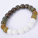 rainbow HeTian jade drum beads brecelet