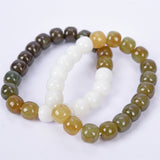 rainbow HeTian jade drum beads brecelet