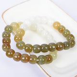 rainbow HeTian jade drum beads brecelet