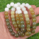 rainbow HeTian jade drum beads brecelet