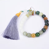 DIY tassel rainbow hetian jade drum beads brecelet