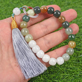 DIY tassel rainbow hetian jade drum beads brecelet