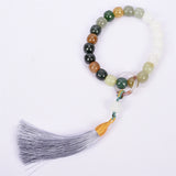 DIY tassel rainbow hetian jade drum beads brecelet
