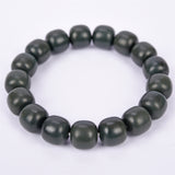 bottle-green hetian jade durm beads brecelet