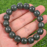 bottle-green hetian jade durm beads brecelet