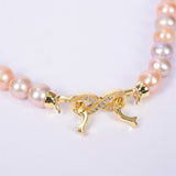 feeded Golden freshwater pearl nacklace