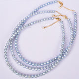feeded blue freshwater pearl nacklace