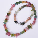 Rainbow tourmaline chips necklace