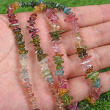 Rainbow tourmaline chips necklace