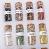 crystal chips bottle set(inluded 12 pcs different materials bottle)