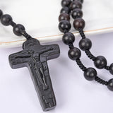 wood DIY Mala Beads Jesus on the Cross
