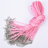 1.5mm 45cm Lobster Clasp Wax Cord Black Leather Rope Jewelry DIY Chain