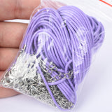 1.5mm 45cm Lobster Clasp Wax Cord Black Leather Rope Jewelry DIY Chain