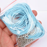 1.5mm 45cm Lobster Clasp Wax Cord Black Leather Rope Jewelry DIY Chain