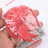 1.5mm 45cm Lobster Clasp Wax Cord Black Leather Rope Jewelry DIY Chain