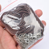 1.5mm 45cm Lobster Clasp Wax Cord Black Leather Rope Jewelry DIY Chain