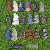 1.9 inch Natural quartz wolf carving