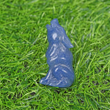 1.9 inch Natural quartz wolf carving