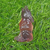 1.9 inch Natural quartz wolf carving