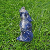 1.9 inch Natural quartz wolf carving