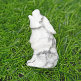 1.9 inch Natural quartz wolf carving